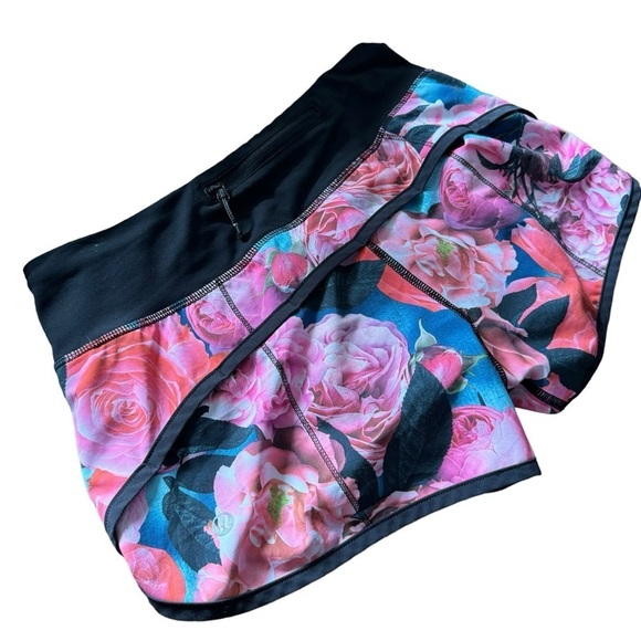 Lululemon Run Speed Shorts Secret Garden 4-way Stretch Size 2 Running Yoga Rare - Picture 12 of 14